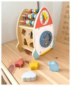 Tooky toy kosmiczna rakieta aktywności sorter labirynt drewniany