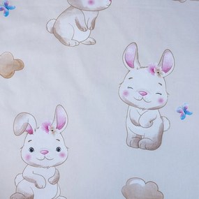 Żółta bawełniana pościel dziecięca do łóżeczka 100x135 cm Bunny "Star" – Jerry Fabrics