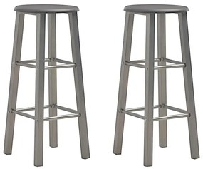 Antracytowy zestaw dwóch stołków barowych loft L8-W55