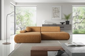 Masseno Narożnik DELTA z funkcją spania i pojemnikiem na pościel Narozniki L, Rozkładana sofa - Brązowy, PUENTE 52