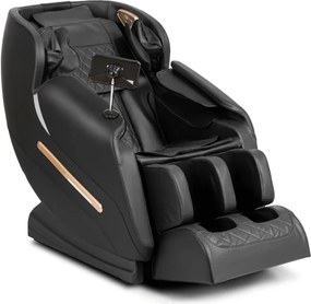 Fotel Masujący VX MAX Wypoczynkowy Relaksacyjny Czarny Ekoskóra Nowoczesny