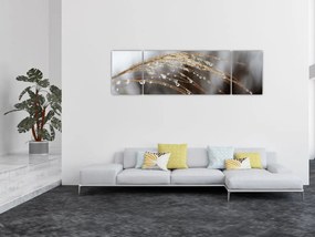 Obraz kropli na roślinie (170x50 cm)
