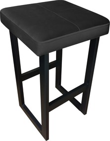 Hoker ALEX krzesło barowe tkanina Welur podstawa metalowa : Kolor Stelaża - Czarny , Kolor tkaniny - VELVET - MG19, Wysokość - 60 cm