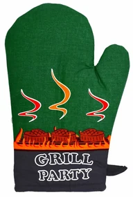 Rękawica kuchenna Grill party zielony, 18 x 28 cm