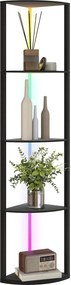 HOMCOM LED Lampa Stojąca 5-poziomowa z Regulacją Jasności, RGB Zmiana Koloru, Pilot