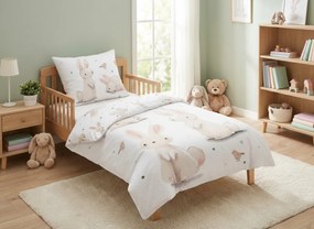 PrzytulneMieszkanie.pl PrzytulneMieszkanie.pl Bawełniana pościel do łóżeczka BUNNIES biała Rozmiar pościeli: 40 x 60 cm | 100 x 135 cm