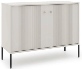 Komoda do Salonu Sypialni SOFT 104 cm Kaszmir Ryflowana Dwudrzwiowa Nowoczesna