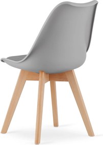 PROMOCJA Jasnoszare krzesło BALI MARK z bukowymi nogami II. jakość