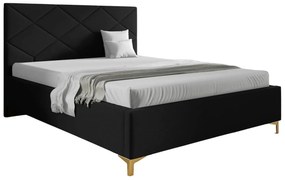 Czarne łóżko tapicerowane welurem 4 rozmiary - Tollviano Z2-N08