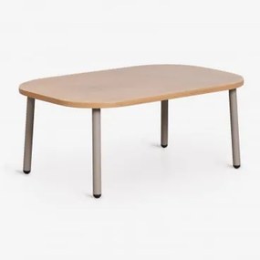 Owalny Stolik Kawowy Do Ogrodu 90x60 Cm Ze Stali Zunika Moka Brown - Sklum