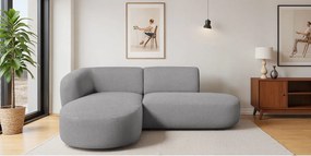 Narożnik w kształcie L Luna, tkanina Lins, Szary, Lewy