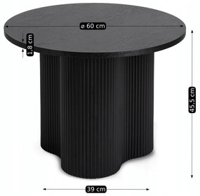 Stolik Kawowy DERIAN 60 cm Czarny Nowoczesny Loft