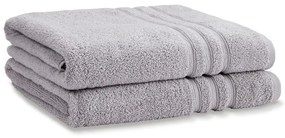 Jasnoszare bawełniane ręczniki kąpielowe zestaw 2 szt. frotte 90x140 cm Zero Twist – Catherine Lansfield