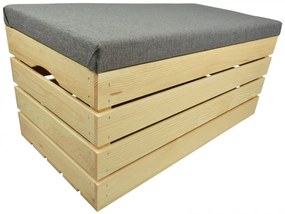 Pufa kufer skrzynia drewniana sosnowa siedzisko 80cm naturalna