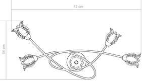 Lampa sufitowa z kloszami w kształcie kwiatów - EX203-Telva