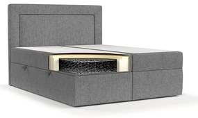 Szare łóżko boxspring ze schowkiem 200x200 cm Imagine – Maison de Rêve