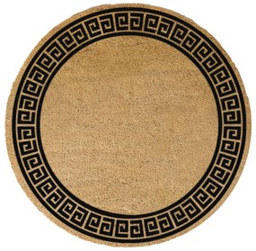 Okrągła wycieraczka z naturalnego włókna kokosowego Artsy Doormats Greek Border, ⌀ 70 cm