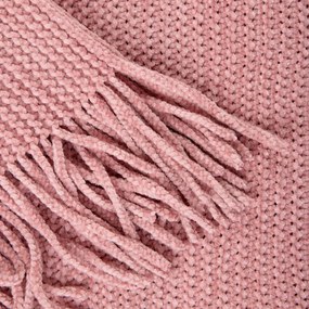 Koc szenilowy CHENILLE różowy 130x170 cm HOMLA