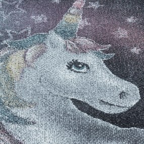 Dywan dziecięcy Jednorożec szary 200 cm x 290 cm