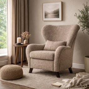 Brązowy fotel uszak Miuform Miuf