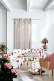 Narzuta bawełniana z kwiecistym wzorem 125 x 150 cm