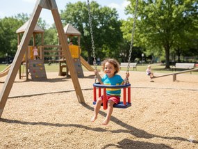 Siedzisko kubełkowe dla dzieci Huśtawka kubełkowa niebiesko-czerwona (bez łańcucha)