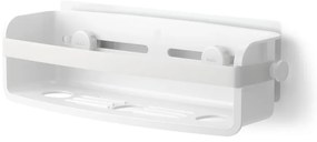Biała samoprzylepna półka łazienkowa z plastiku z recyklingu Flex Adhesive – Umbra