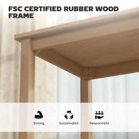 HOMCOM Zestaw 3-częściowy z stołem i 2 krzesłami, stół kuchenny do kompaktowych przestrzeni, tapicerowane krzesła, oszczędzające miejsce, MDF, naturalne drewno