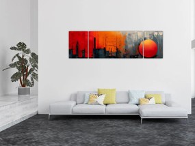 Obraz - Abstrakcyjny obraz miasta (170x50 cm)