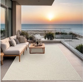 Dywan Kansas Wewnątrz Zewnątrz Styl Juta Odporny Pogodę - Krem - 80 x 250 cm