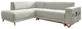 Beżowy rozkładany/ze schowkiem narożnik (lewostronny/w kształcie litery L) Classy Sophie – Miuform