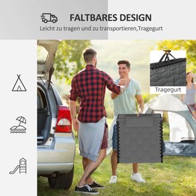 Outsunny Leżak ogrodowy Leżak, składany, z poduszką, odporny na warunki atmosferyczne; 188 cm x 65 cm x 36 cm, Szary + Czarny