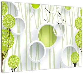 Obraz na szkle abstrakcji z drzewami (70x50 cm)