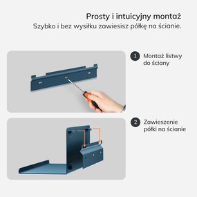 Półka wisząca JOANNE 400 mm, Modern: granatowa