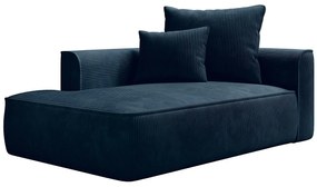 Szezląg prawostronny z niebieskiego weluru PINETA