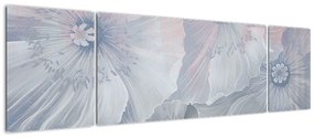 Obraz - Niebieskie kwiaty na ścianie (170x50 cm)