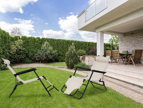 Regulowany leżak ogrodowy składany Tenero 010, beżowy