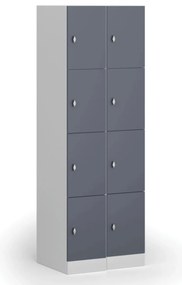 Szafka skrytkowa, 4 schowki, 1850 x 300 x 500 mm, demontaż, zamek obrotowy, drzwi zielone