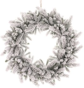 Sztuczna śnieżna girlanda z igieł sosnowych,średnica 30 cm