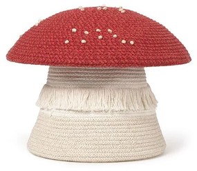 Czerwono-kremowy tekstylny dziecięcy kosz na zabawki ø 38x33 cm Big Mushroom – Lorena Canals
