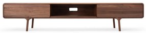 Brązowa szafka pod TV z litego drewna dębowego 220x45x45 cm Fawn – Gazzda