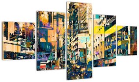 Obraz malowanej abstrakcji (125x70 cm)