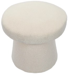 Pufa okrągła tapicerowana TEDDY grzybek boucle, Ø 43 x 38 cm