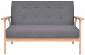 2-osobowa ciemnoszara sofa retro Sixo