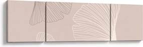 Obraz - Beżowe liście N⁰6 (170x50 cm)