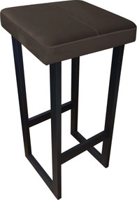 Hoker ALEX krzesło barowe tkanina Welur podstawa metalowa : Kolor Stelaża - Czarny , Kolor tkaniny - VELVET - MG05, Wysokość - 75 cm