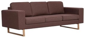 Elegancka trzyosobowa sofa Ladi 3X - brązowa