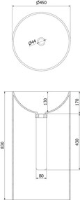 Mexen Ajax-01 umywalka wolnostojąca z konglomeratu 45 x 45 cm, biała mat - 26504500