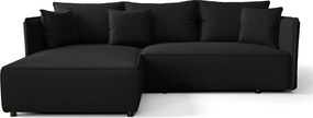 Czarna rozkładana nowoczesna sofa narożna M6-D12