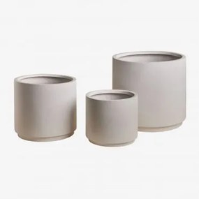 Zestaw 3 Donic Ø25 Cm / Ø35 Cm / Ø45 Cm Z Polipietry Saturn Biała - Sklum